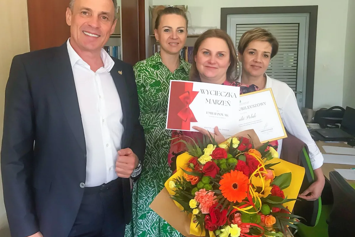 Emilia Polak at a 25-year service celebration at Brand Distribution Group