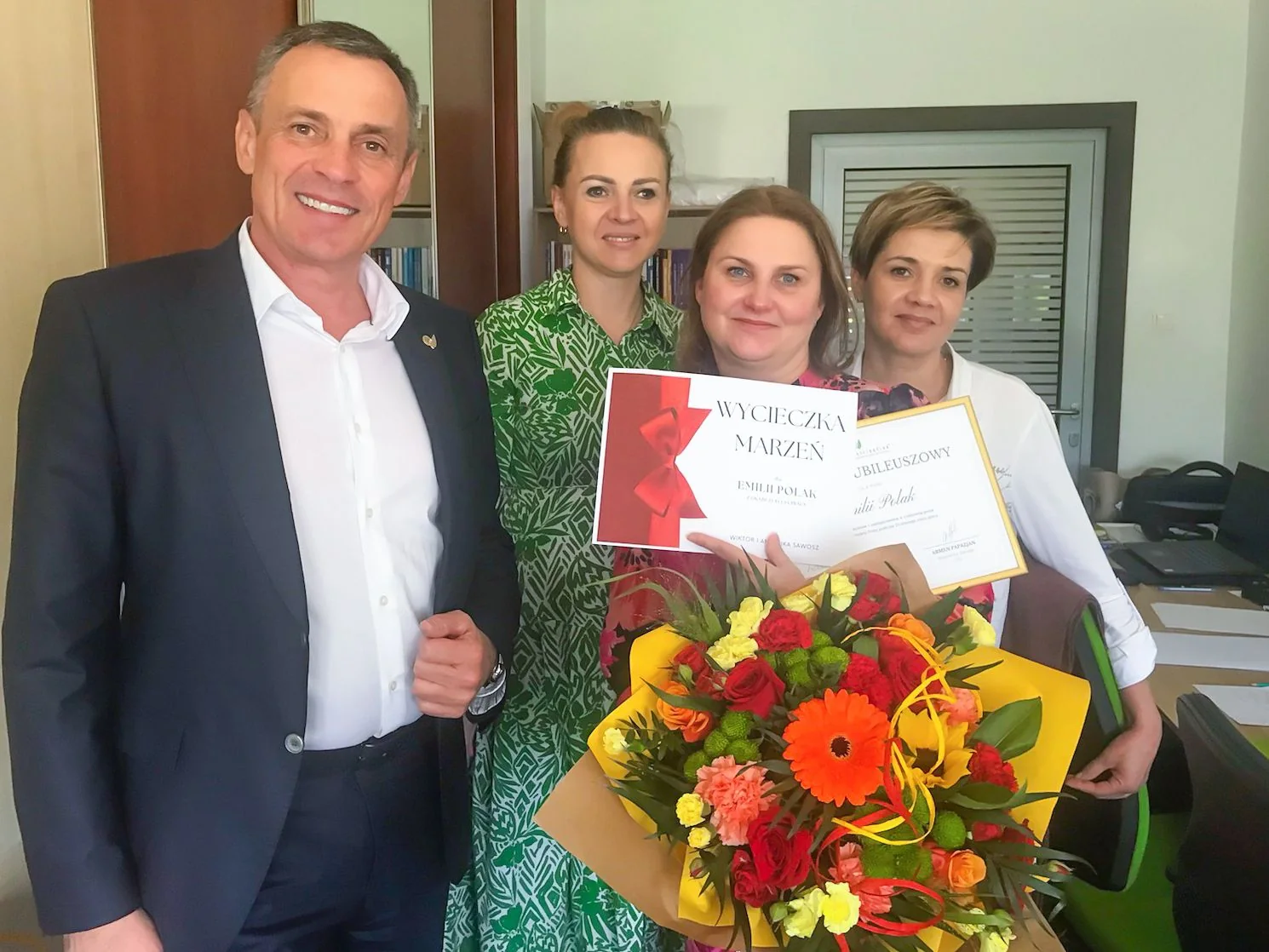 Emilia Polak at a 25-year service celebration at Brand Distribution Group