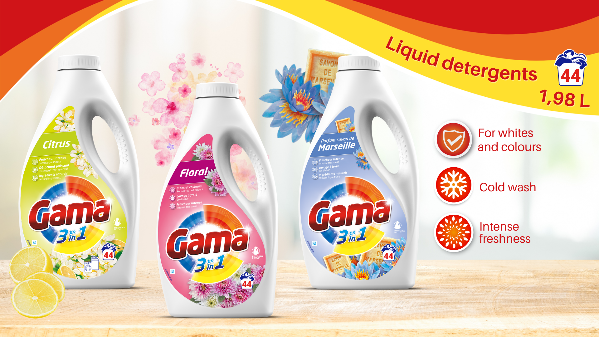 Gama liquid detergents 1,98 L