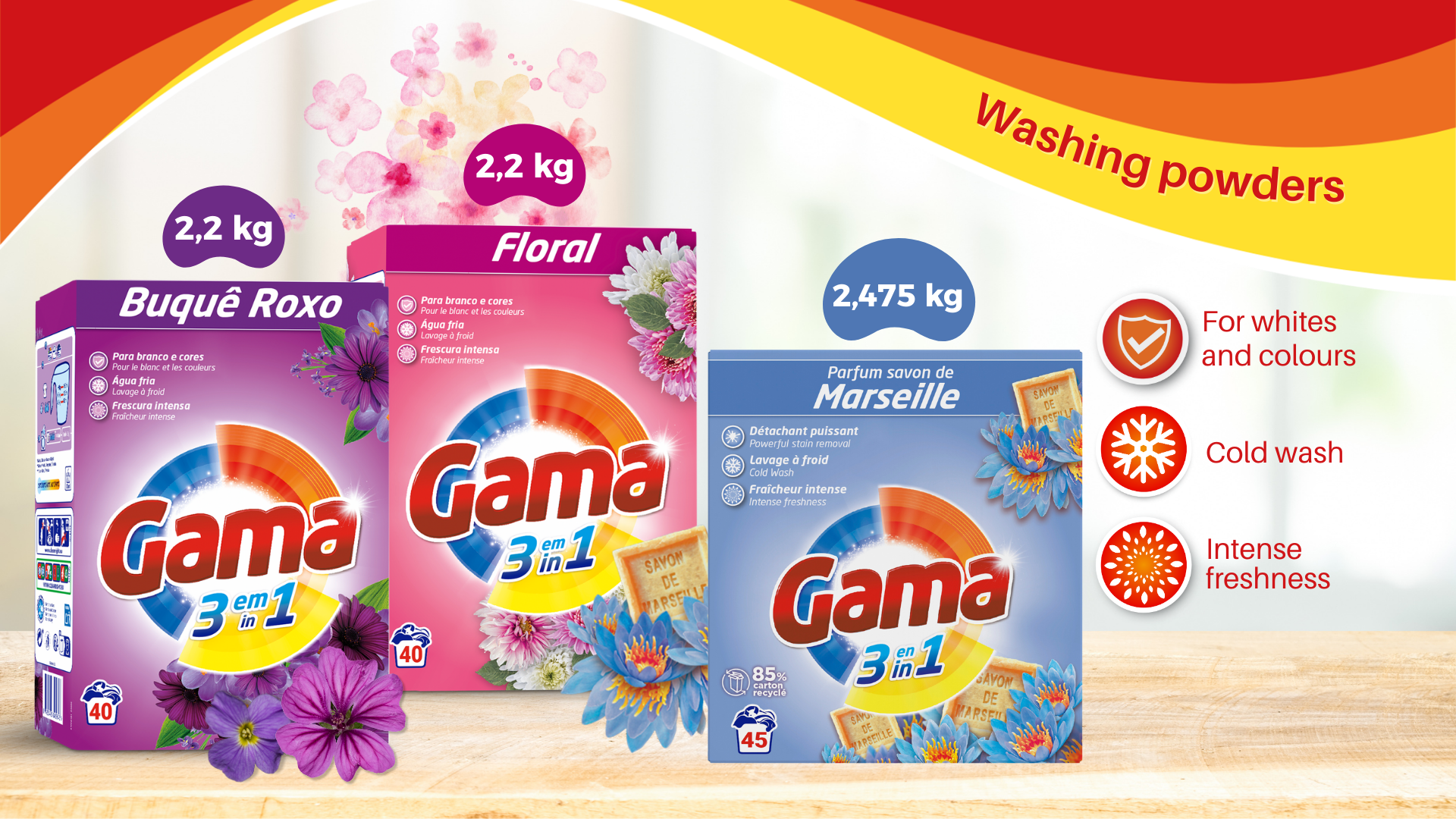 Gama washing powders 2 kg