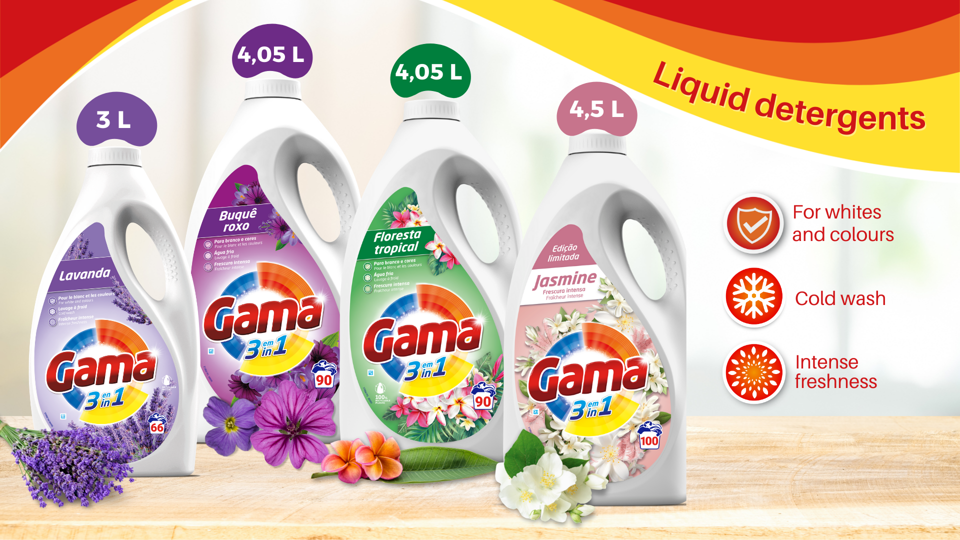 Gama big liquid detergents